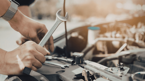 a mechanic doing a brake repair job