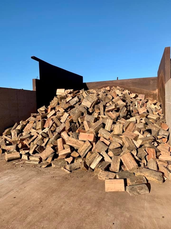 Redgum wood pile of redgum wood