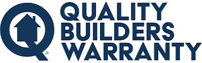 A quality builders warranty logo with a house in a circle.