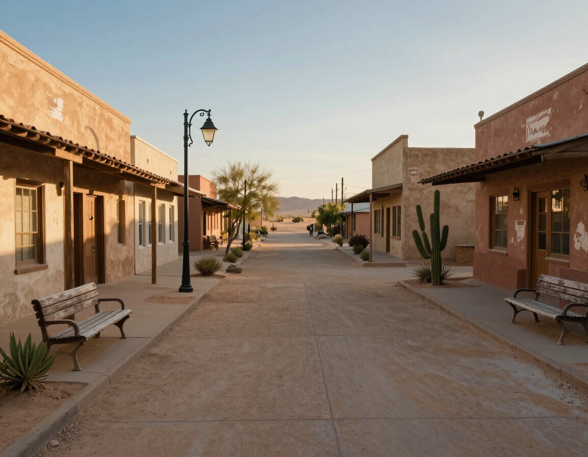 Small desert town main street