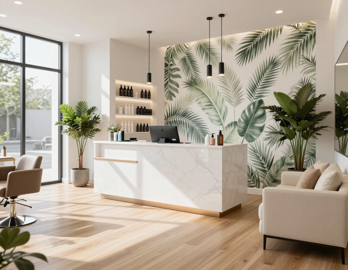 Salon reception area