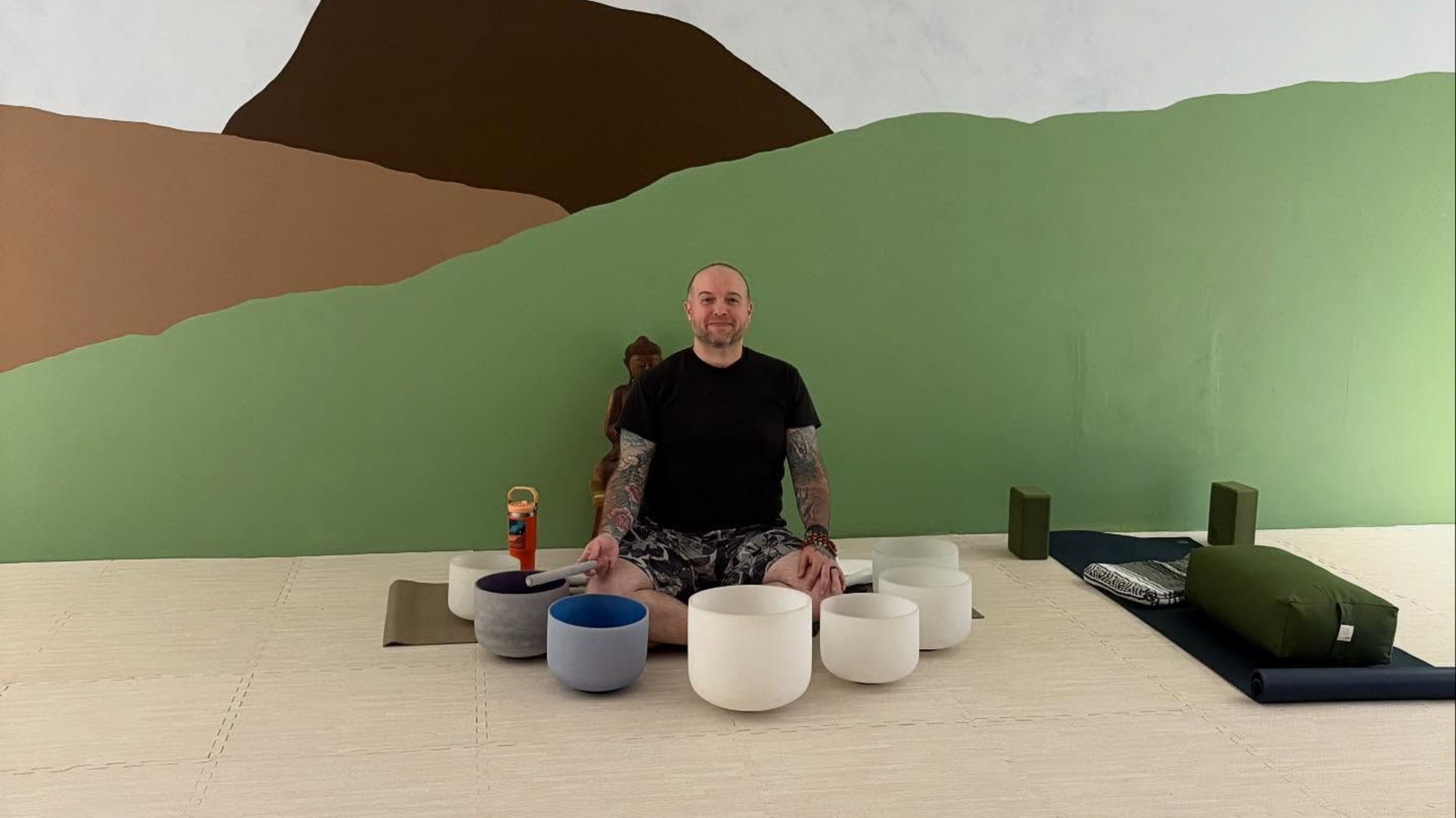 Yoga class meditation