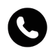 White phone handset icon inside a black circle