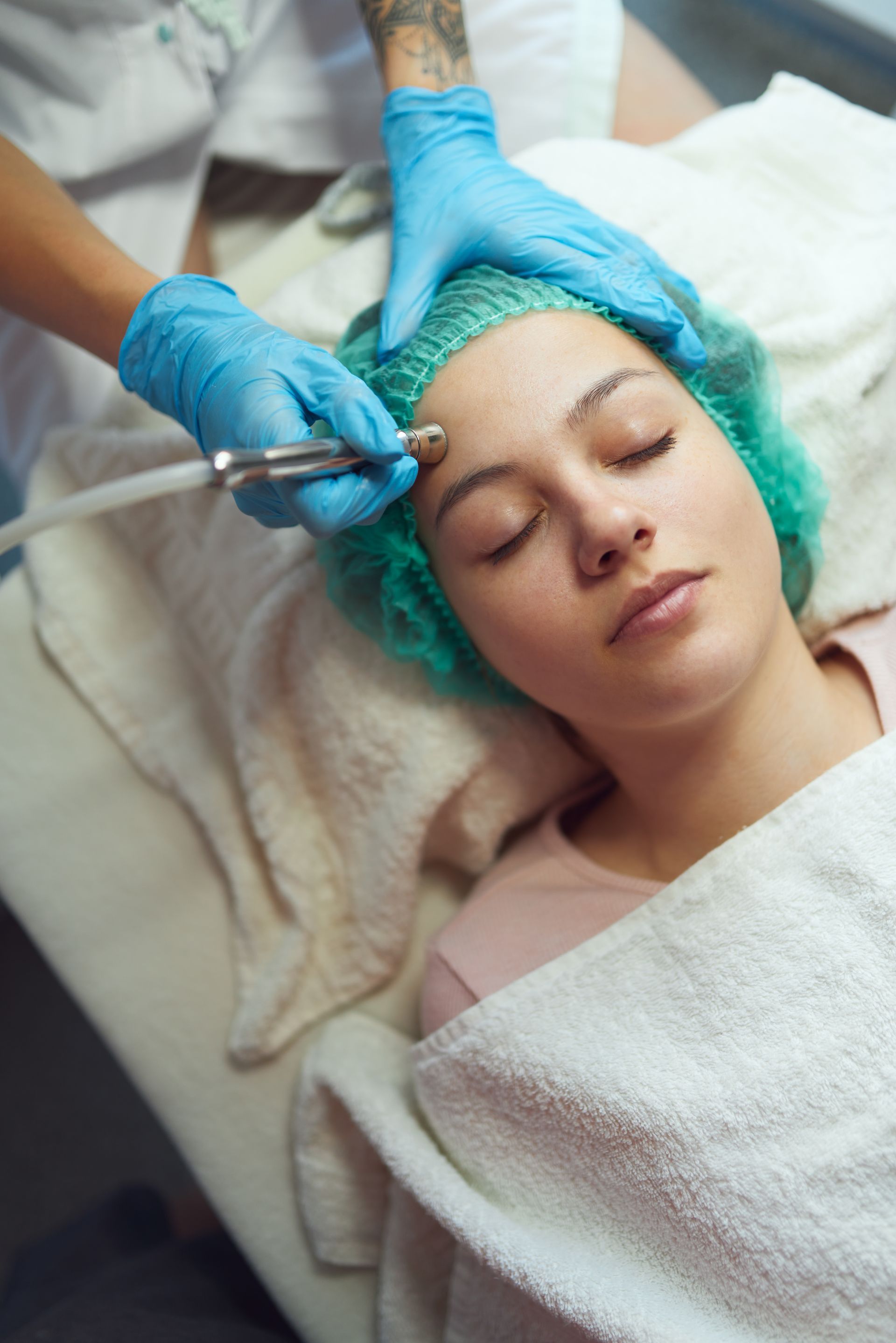 woman getting microdermabrasion