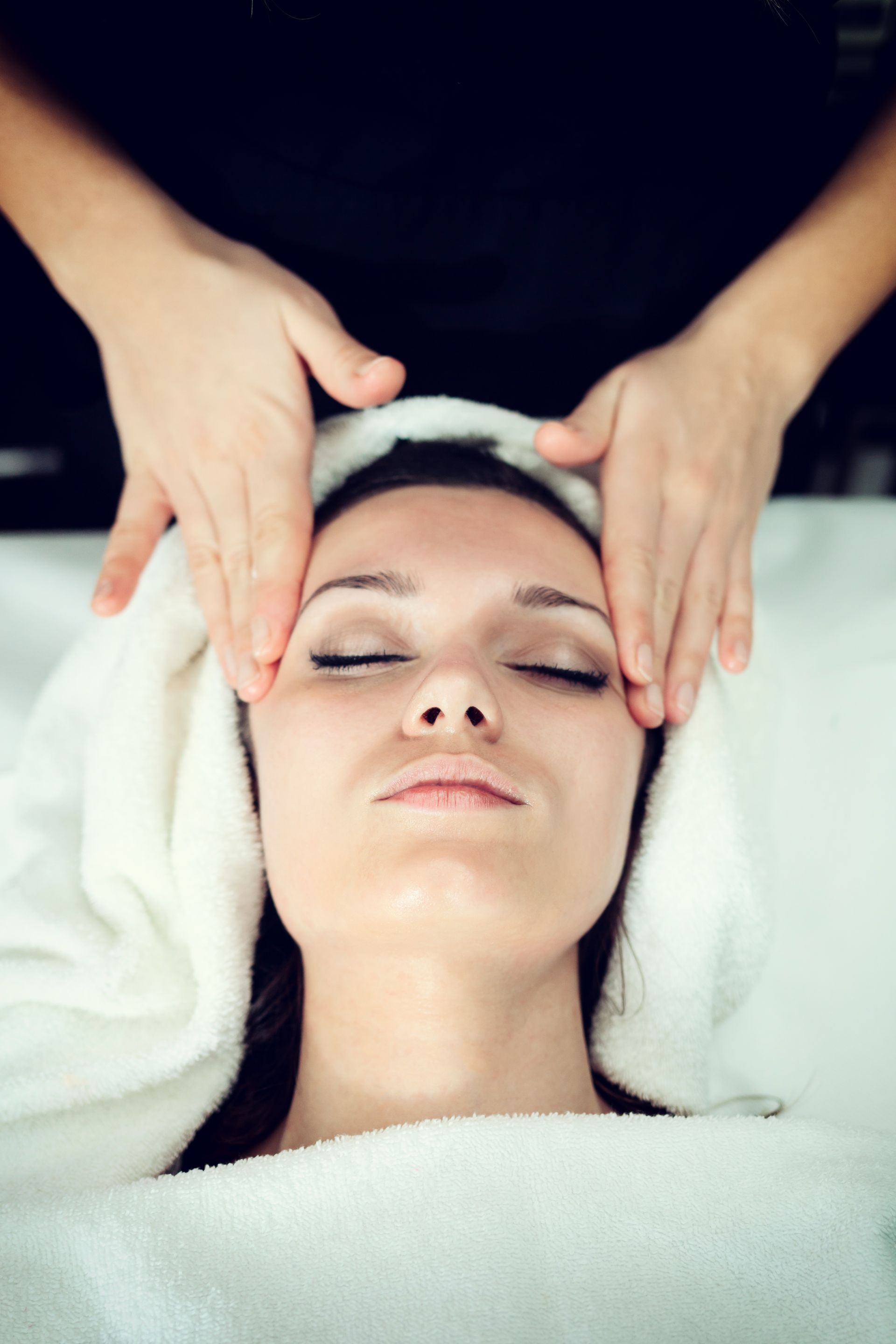 woman getting facial