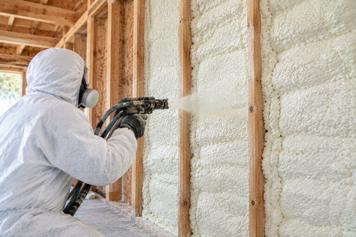 Closed cell spray foam insulation installation in Bryan TX
