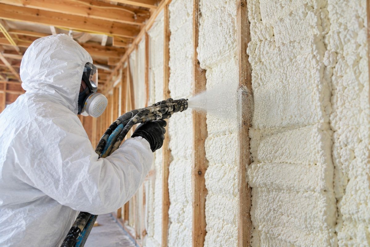 Closed cell spray foam wall insulation in Bryan TX
