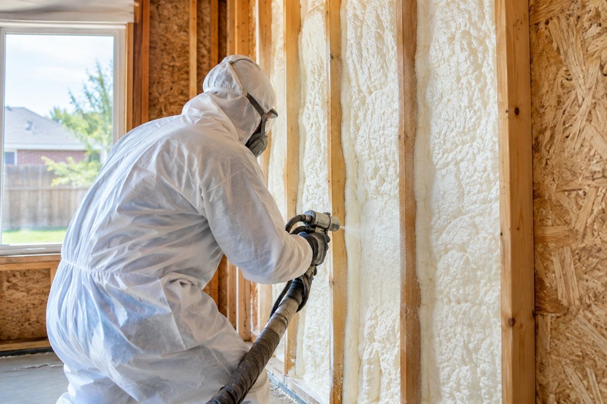 Open cell spray foam insulation in College Station