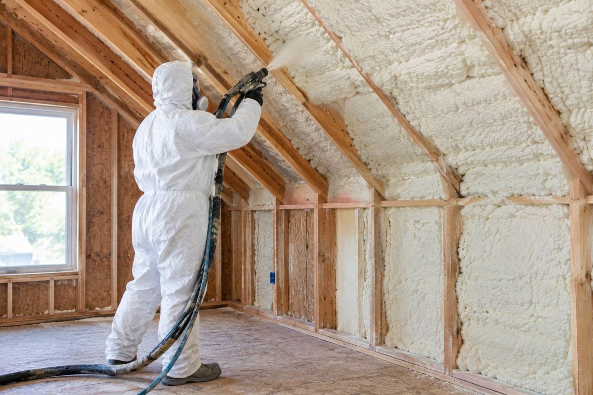 Open cell spray foam installation in Bryan TX