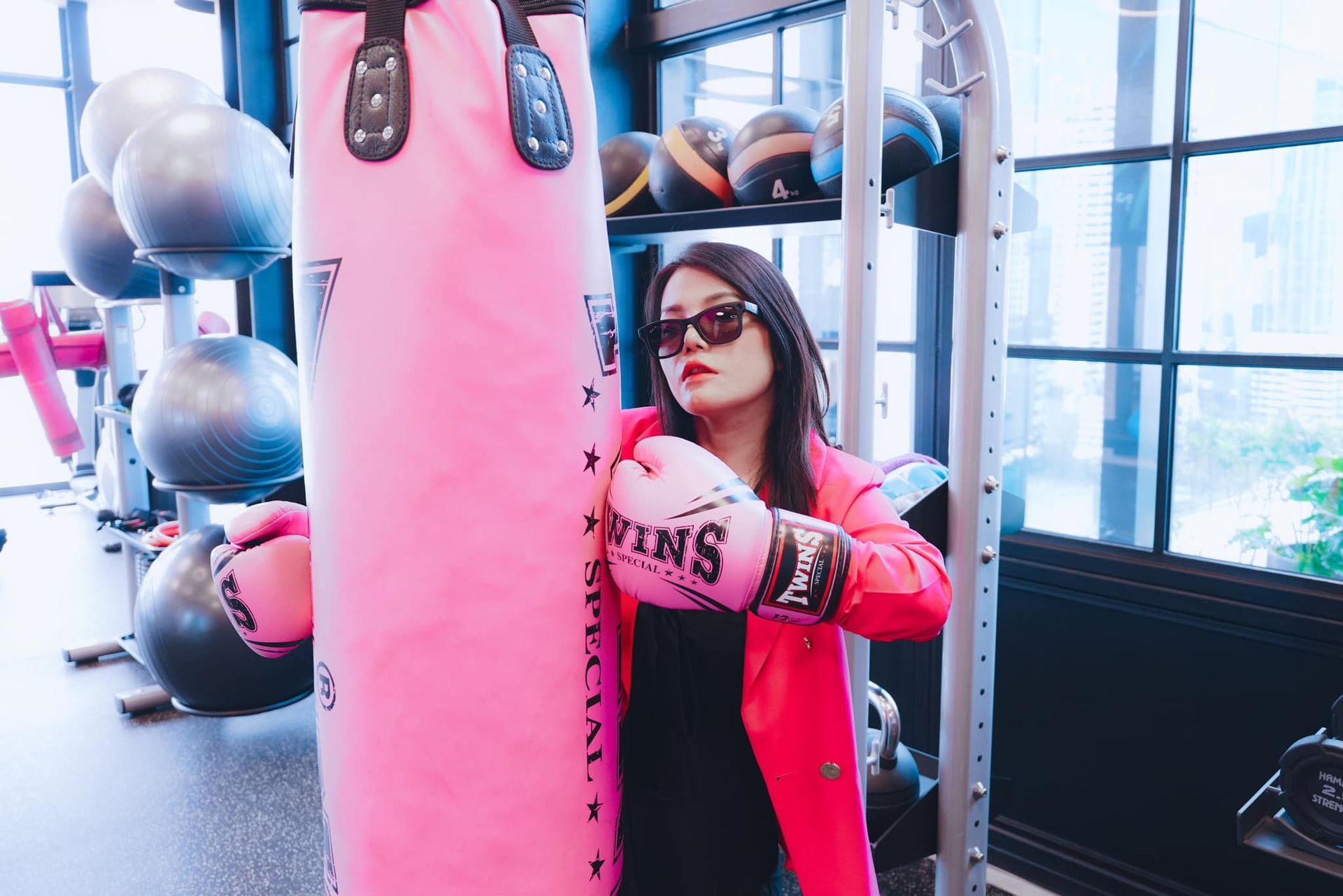 Thai boxing gym in in Moxy Bangkok Ratchaprasong hotel.