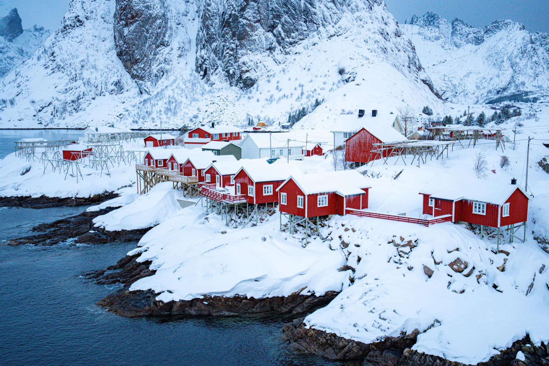 Red village in Lofoten, Norway