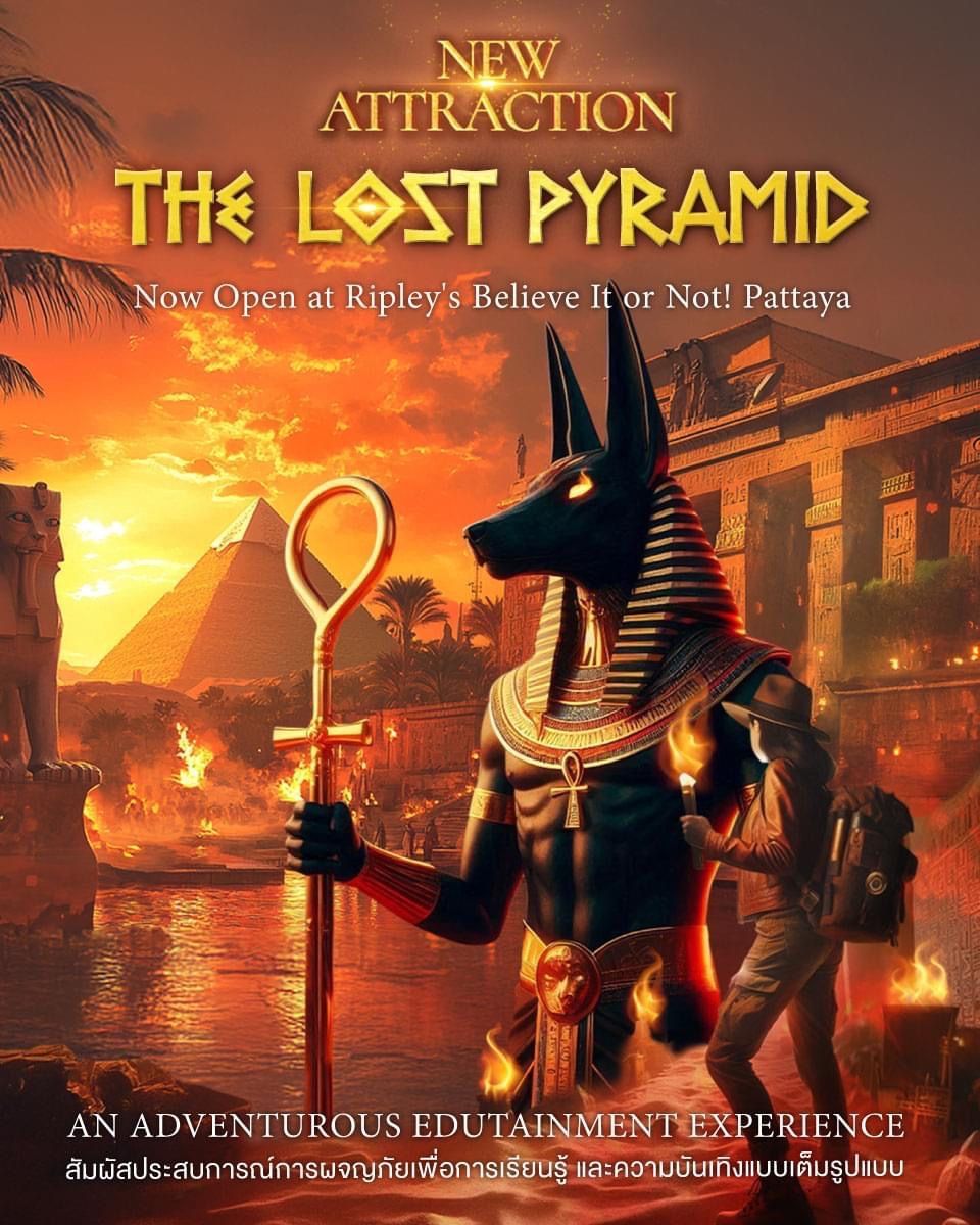 A poster for a new attraction called the lost pyramid