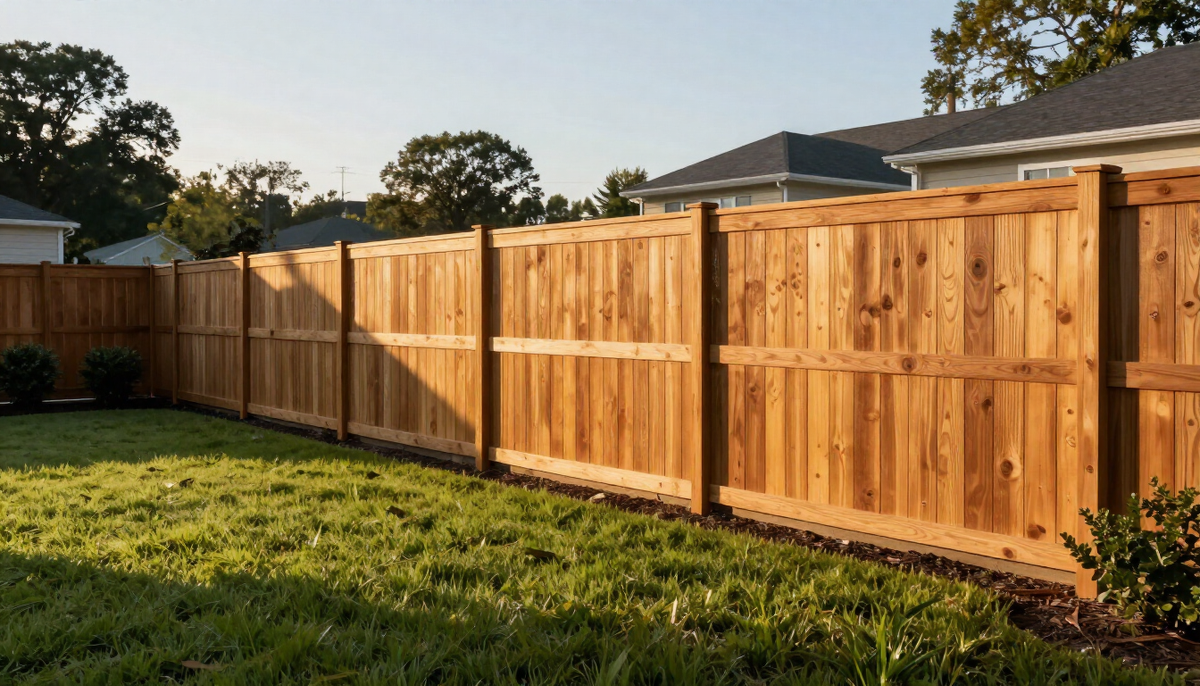 Cedar privacy fence
