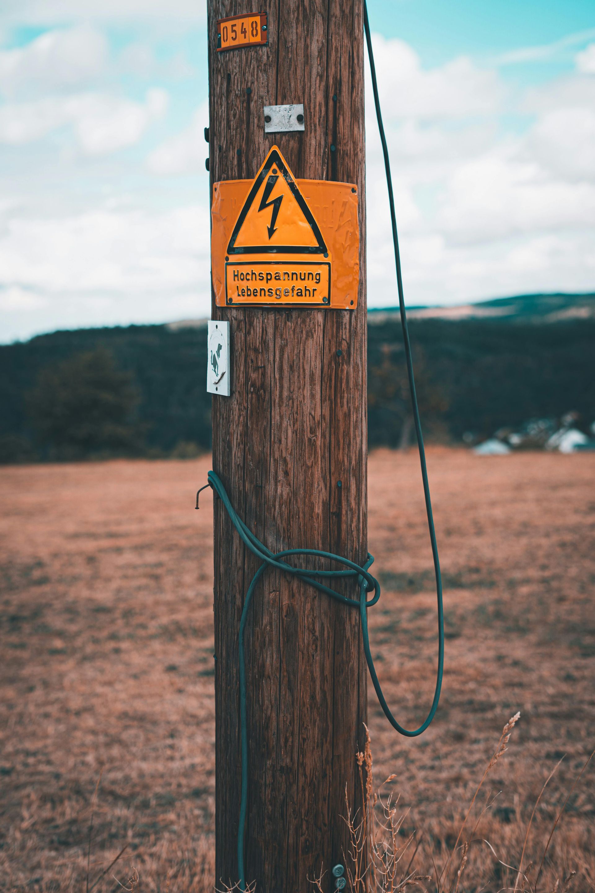 A danger sign for a high-voltage space.