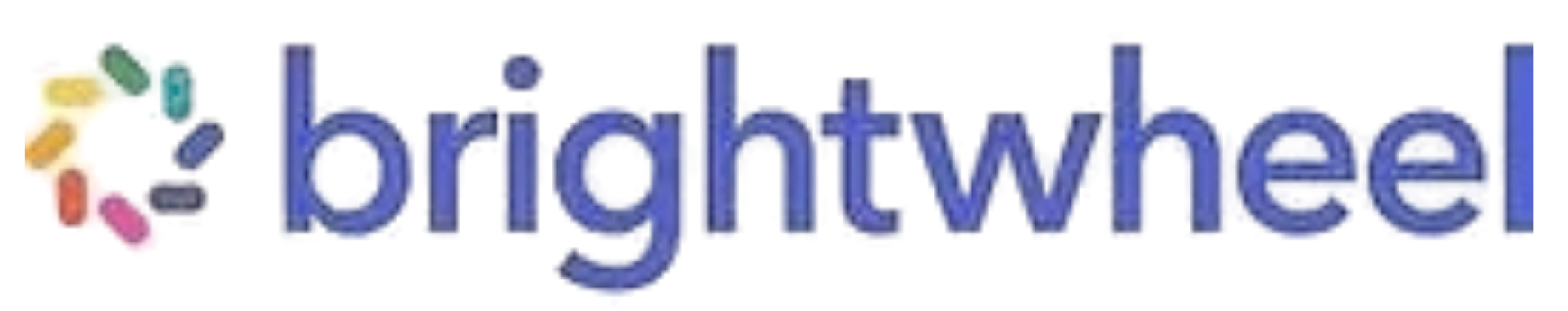 The brightwheel logo, consisting of a colorful segmented circular icon next to the company name in lowercase blue text.