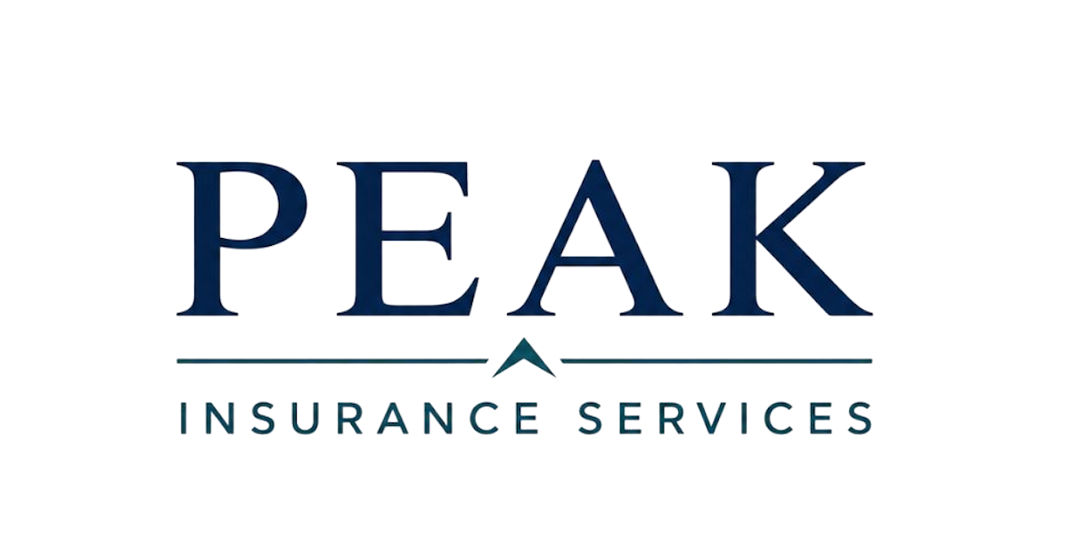 Peak Insurance Services A white background with the word peace written on it.