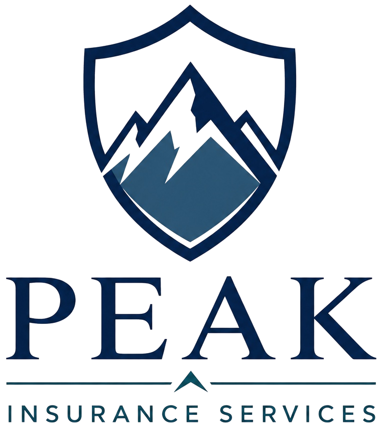 Peak Insurance Services A white background with the word peace written on it.