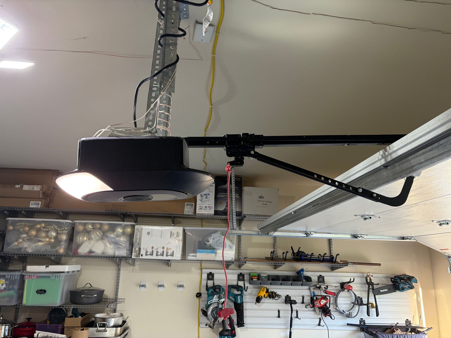Outdated garage door opener before replacement