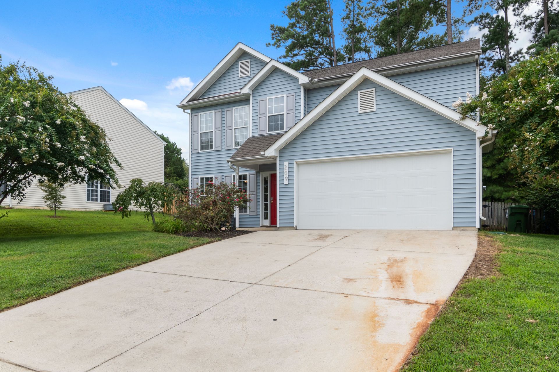 Residential home with attached two-car garage