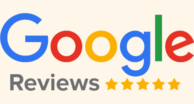 The google reviews logo is shown on a white background.