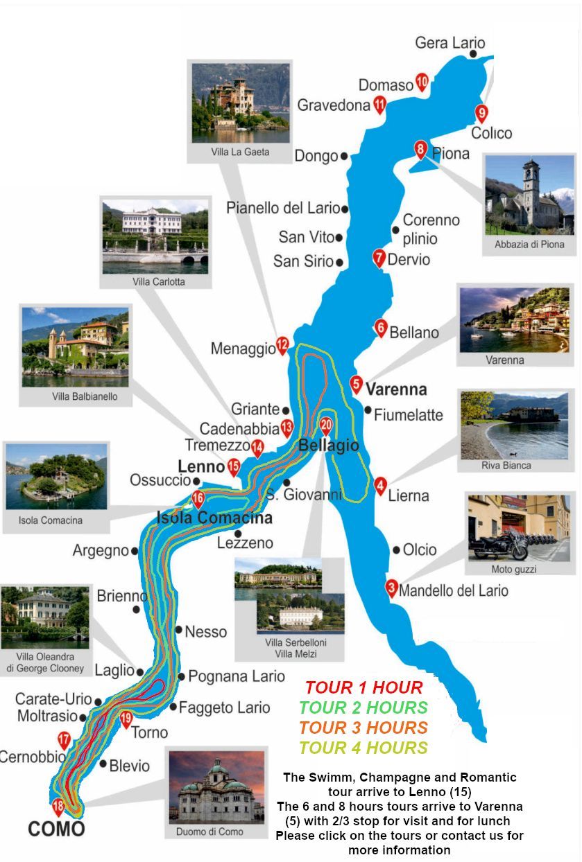 Lake Como.
Our private boat tour on Lake Como. Starting from Bellagio, Como, Tremezzo, Argegno e Varenna