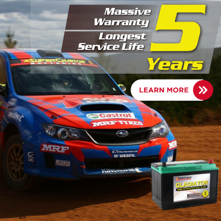 SuperCharge Gladiator batteries — up to 5 years massive warranty
