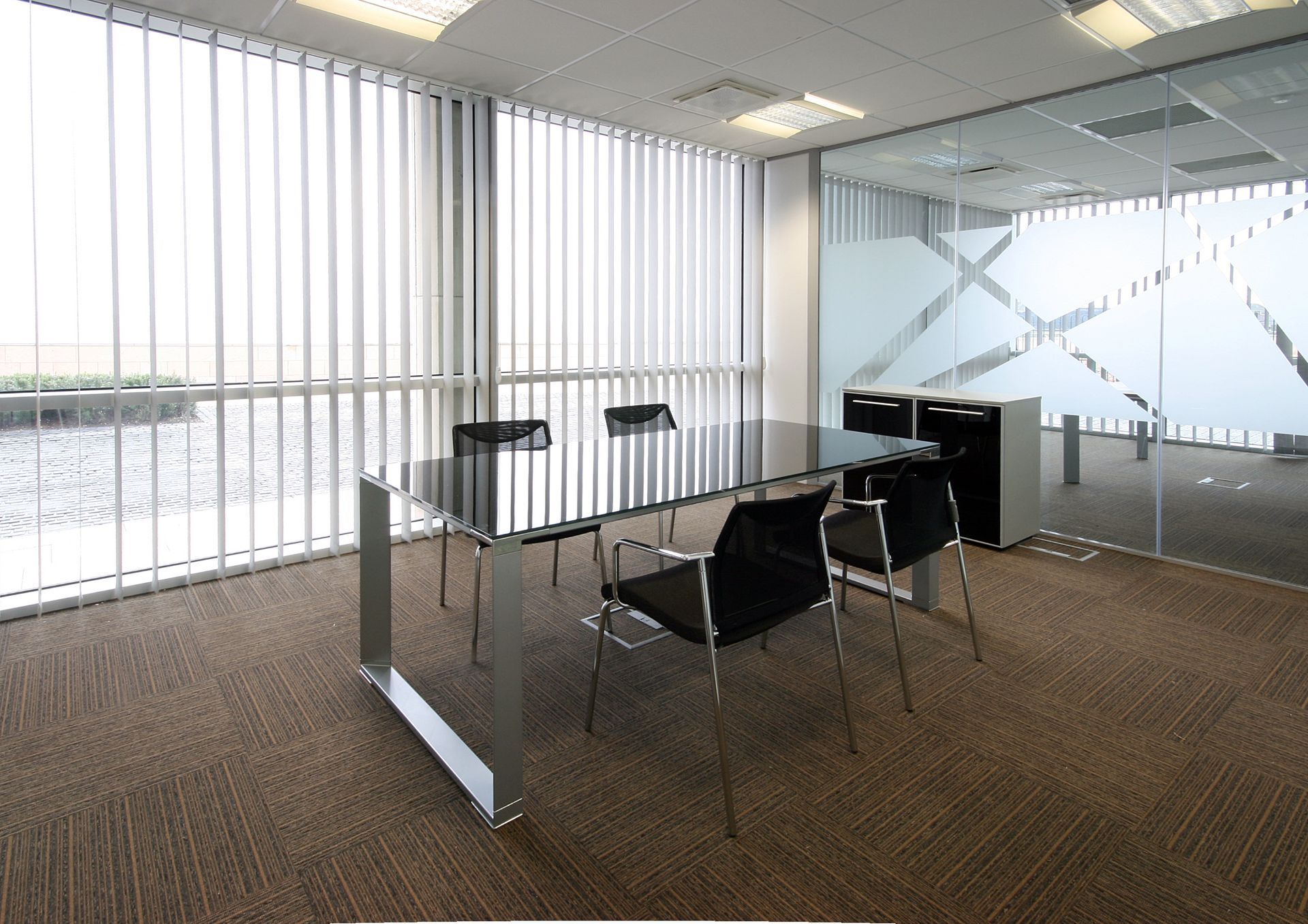 Custom Window blinds in a commercial building in Rialto, CA