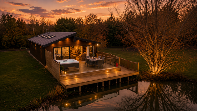 3 bedroom lodge bedroom with accessible en-suite wet room