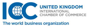 Logo of ICC United Kingdom: blue ICC letters with globe, text reads 
