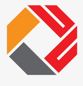 Octagon logo with orange, red, and gray geometric shapes.