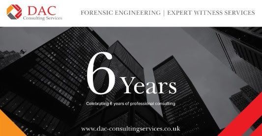 DAC Consulting Services celebrates 6 years, skyline background.