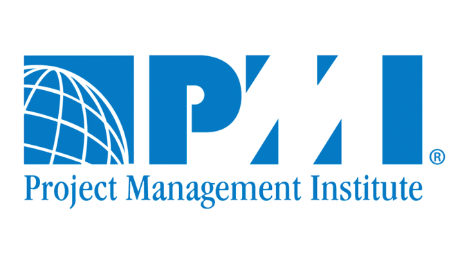 Logo of Project Management Institute: Blue globe and PMI initials. Text 