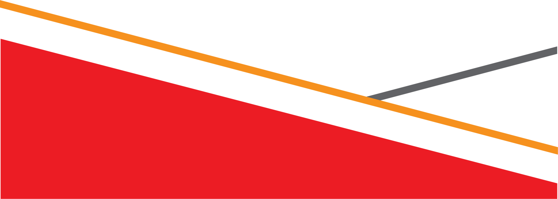Red, white, and gold abstract design with a dark gray line.