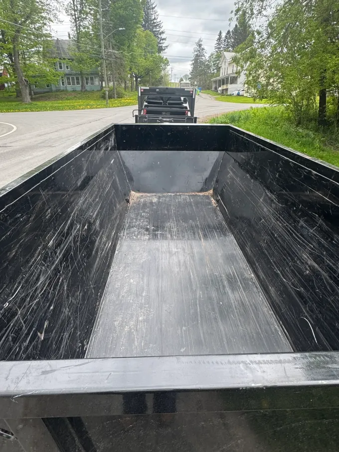 Inside of a RentAll dumpster