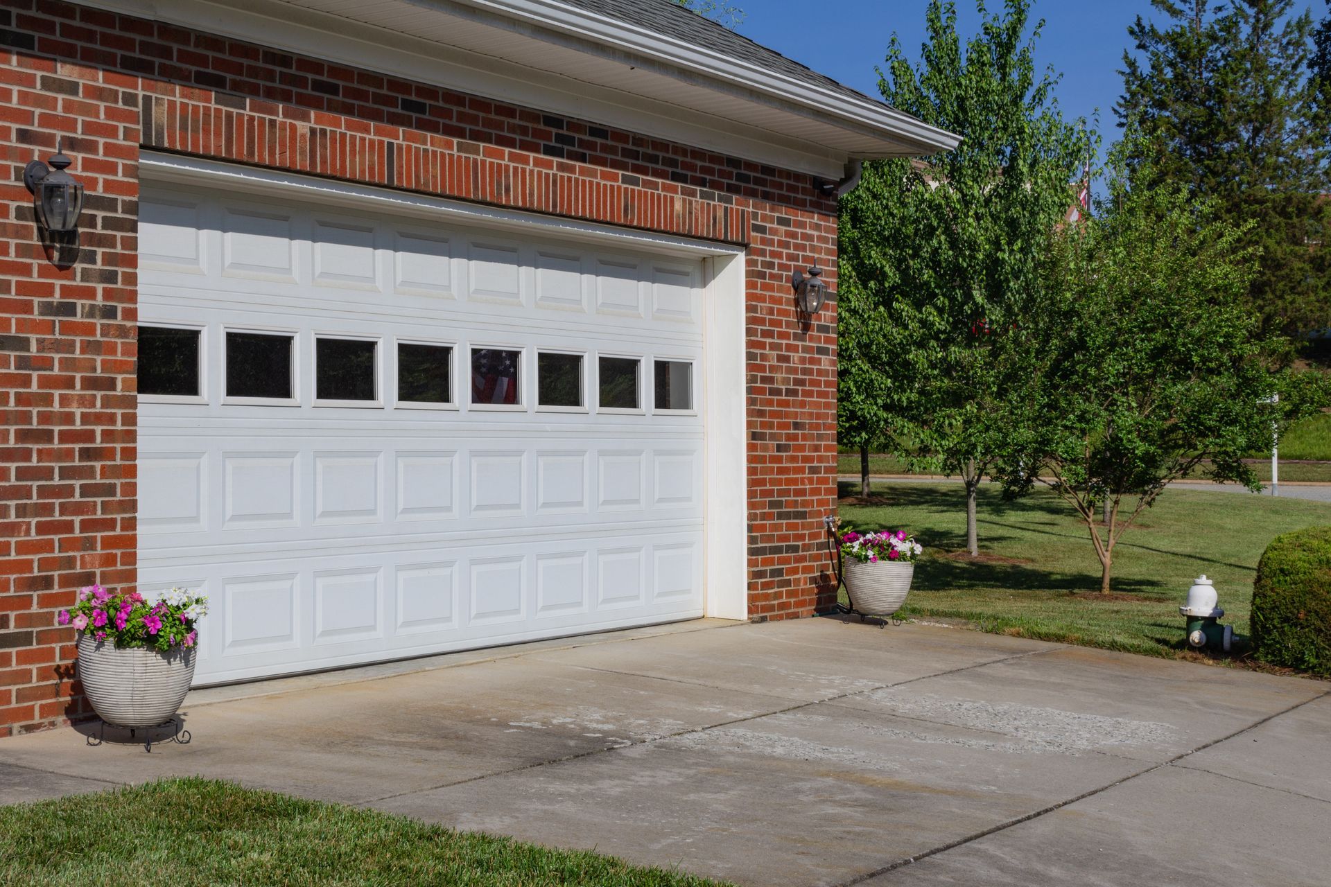 House with double garage door.