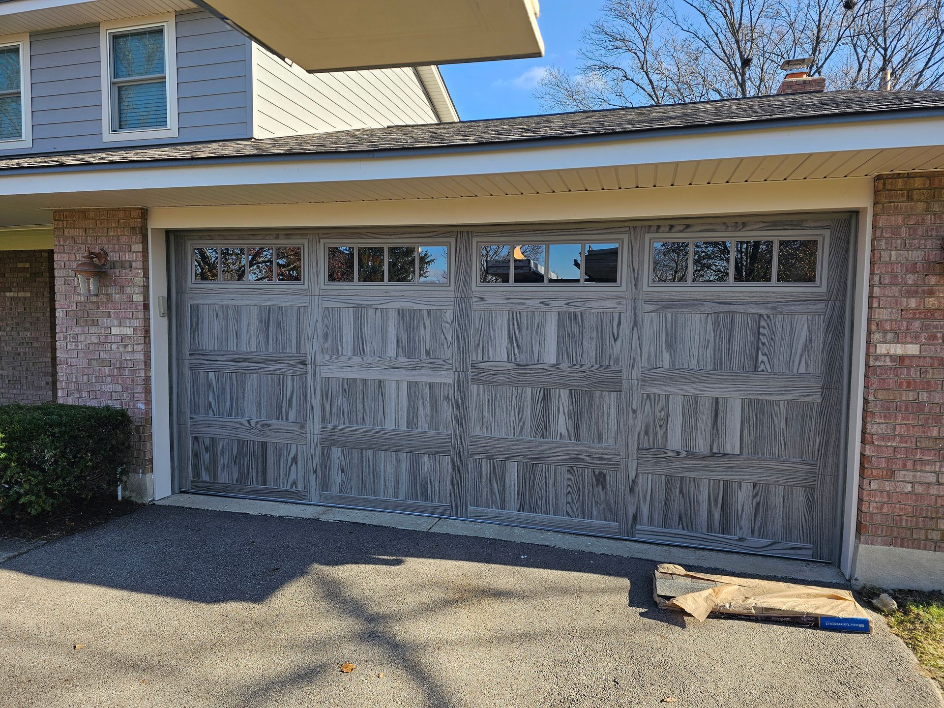 White garage door after service
