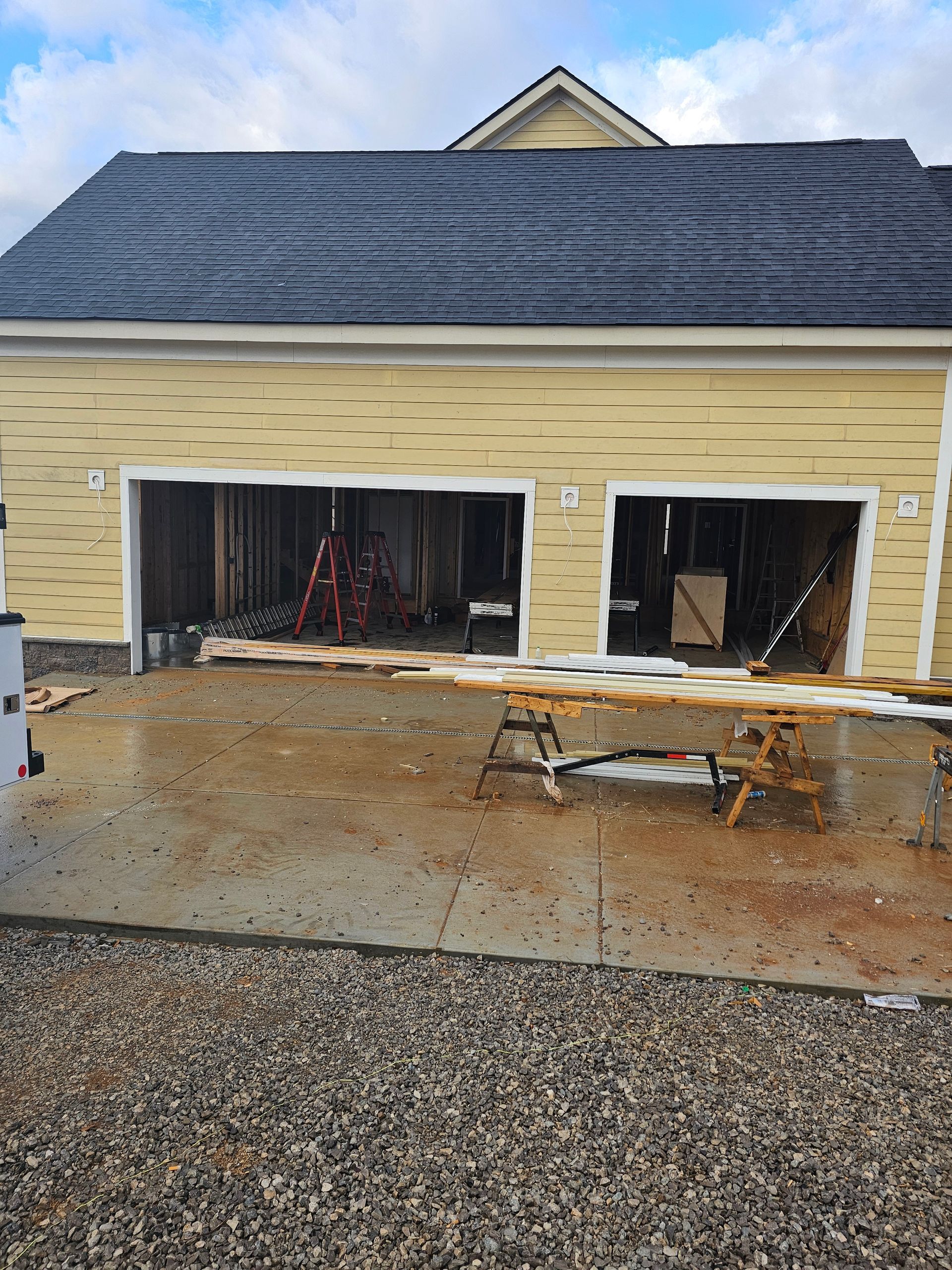 Garage doors before installation
