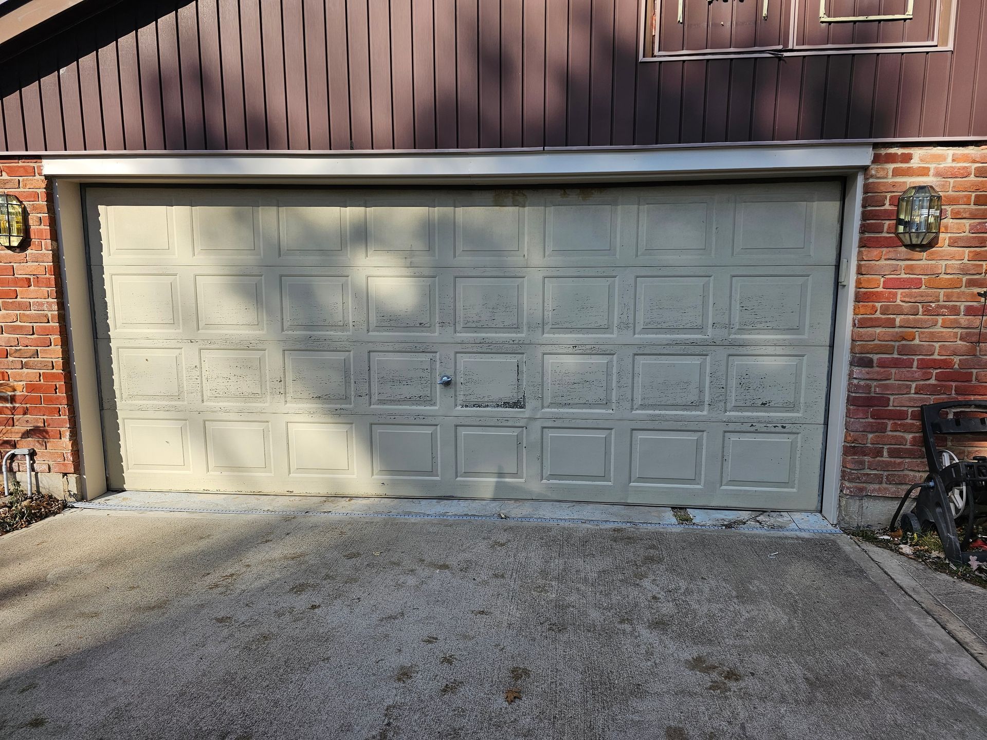 White garage door before service
