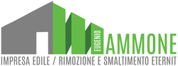 Logo for AMMONE, green and gray house graphic with &ldquo;IMPRESA EDILE / RIMOZIONE E SMALTIMENTO ETERNIT&rdquo; text
