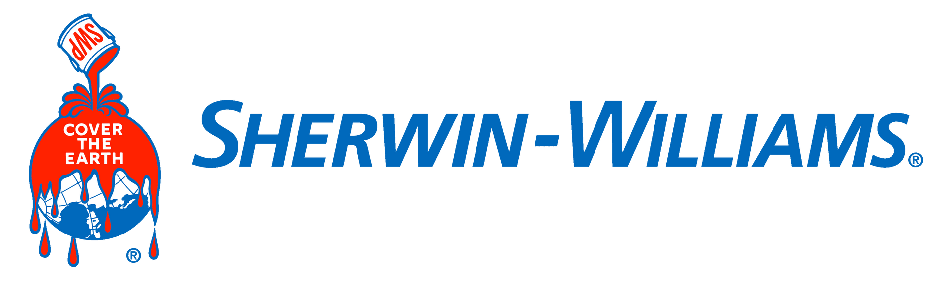 The logo for sherwin williams is shown on a white background