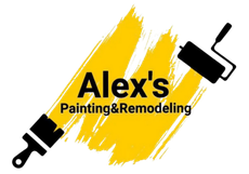 A logo for alex 's painting and remodeling
