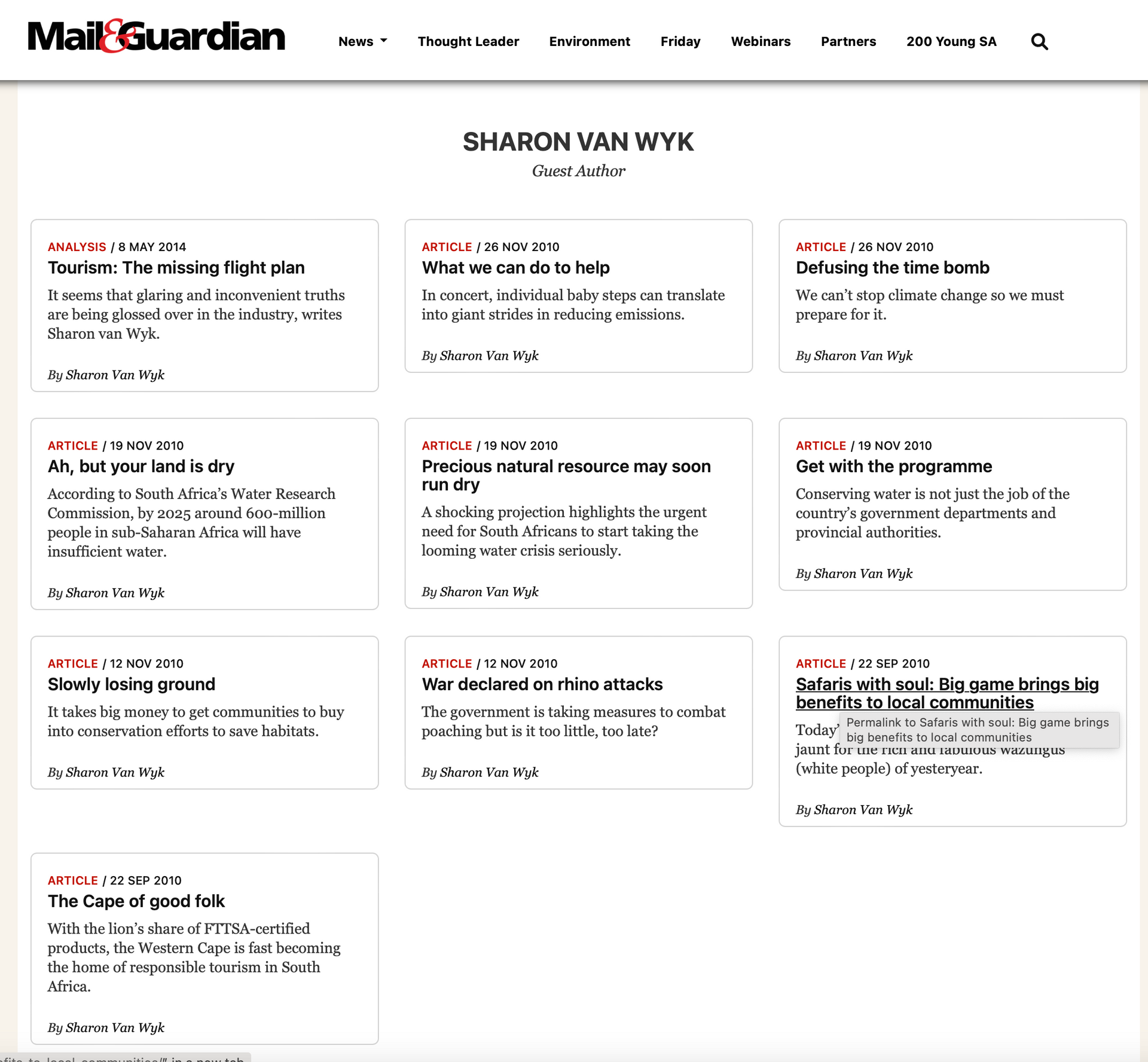 MailGuardian webpage showing a “Sharon View” inbox with multiple email cards in a grid