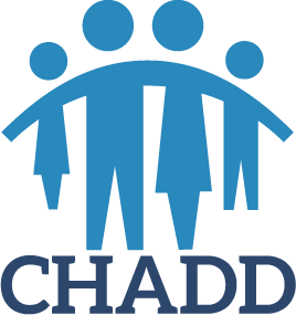 A logo for chadd shows a group of people holding hands