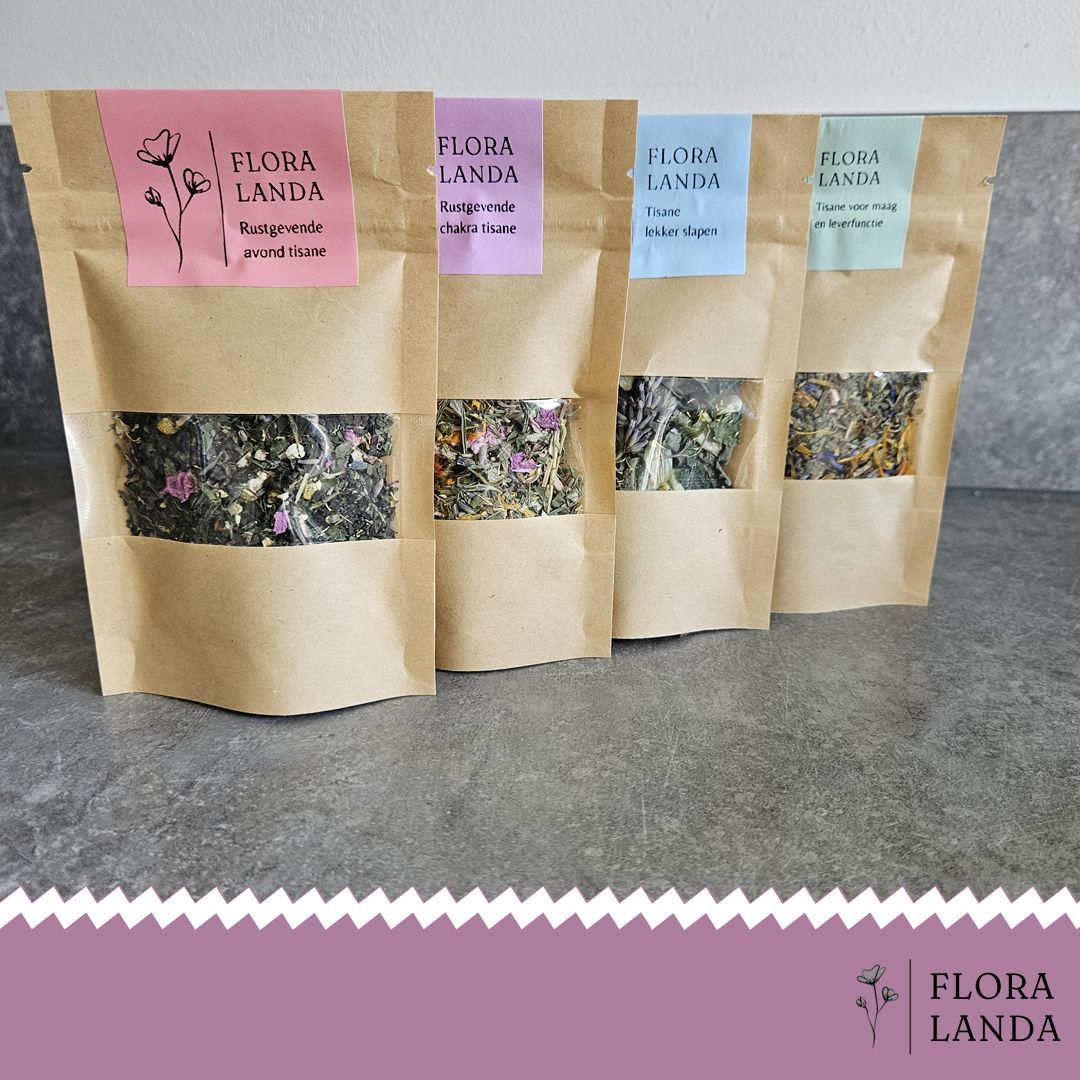 natuurlijke tisane - thee van floralanda met bloemen uit eigen tuin