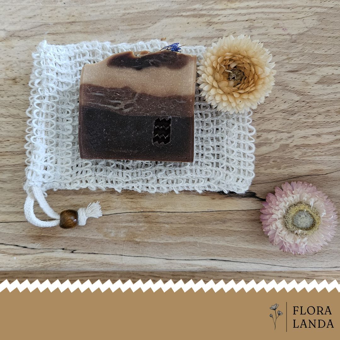 ambachtelijke, natuurlijke zeep van floralanda met cacao en sheabutter voor de gevoelige huid en juiste verzorging