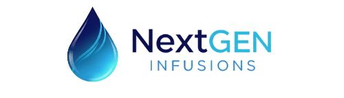 Logo with a blue and white water droplet, text reads NextGEN Infusions.