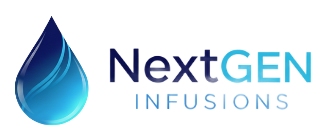 Logo: a blue droplet next to the words "NextGEN Infusions" in dark blue and teal.