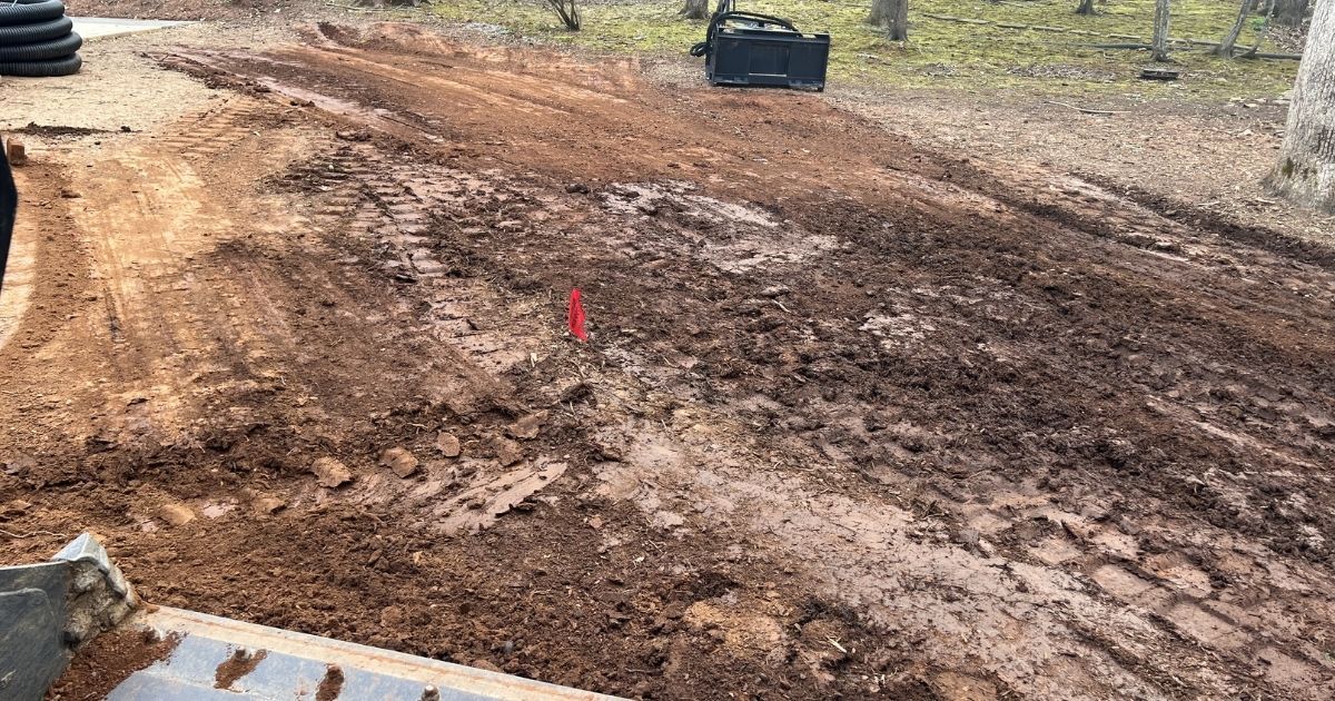 Before photo of Lake Wylie SC yard before drainage sod and landscape revamp