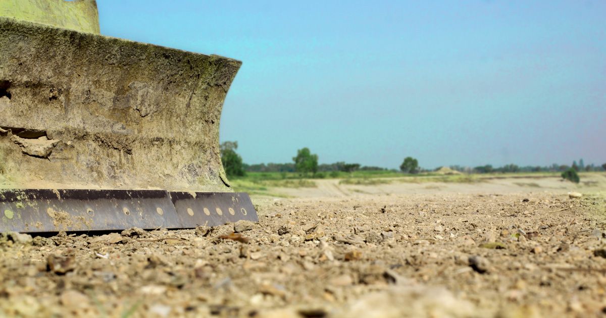 bulldozer grading land