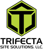 Trifecta Site Solutions, LLC logo with black and lime-green geometric emblem and text